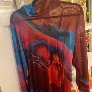 AFRM Colorful Mesh Long Sleeve Dress